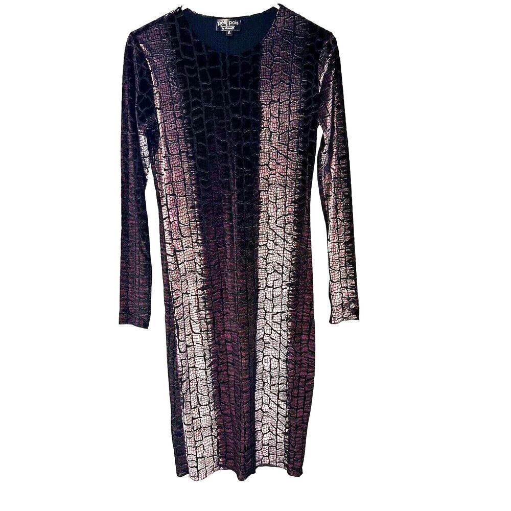 Foldover Textured Midi Dress in Iridescent Purple by Pol